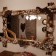 Luxusné drevené zrkadlo vykladané mušľami